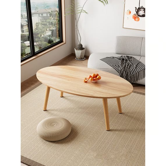 Golden Wheat Tea Table 120cm Wooden Household "BAE" Charm Bracelet