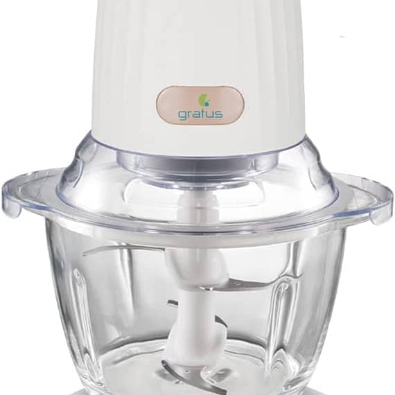 Gratus Food Chopper 350 Watts With 2 Liter Capacity, 2 Speed Control, Glass Bowl, Stainless Steel Blades X 4, Easy to Clean, Model- GFC4002FC Blender & Mixer "BAE" Charm Bracelet