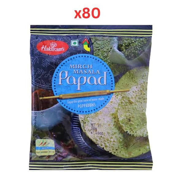 Haldirams Mirch Masala Papad 200Gm (Pack Of 80) Confectionery "BAE" Charm Bracelet