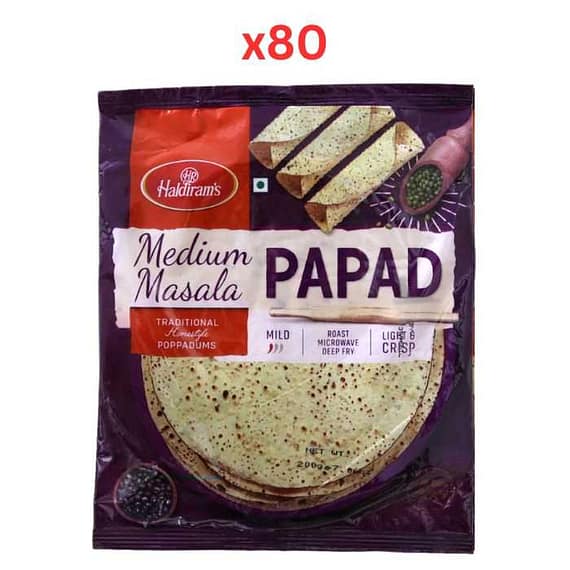 Haldirams Papad Medium Masala 200 Gm (Pack Of 80) Confectionery "BAE" Charm Bracelet