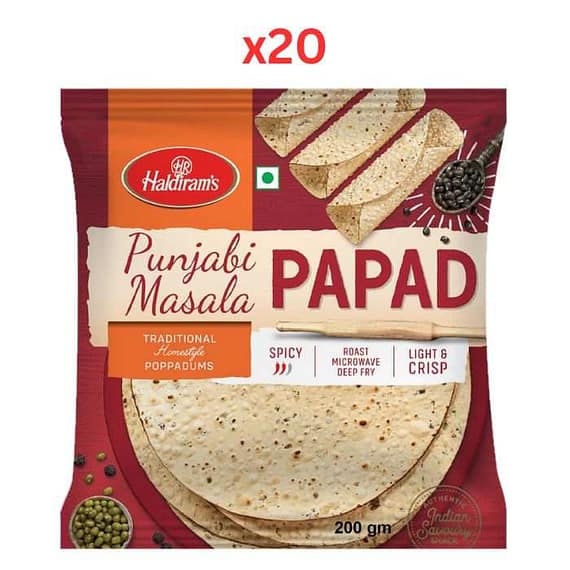 Haldirams Punjabi Masala Papad 200Gm (Pack Of 20) Confectionery "BAE" Charm Bracelet