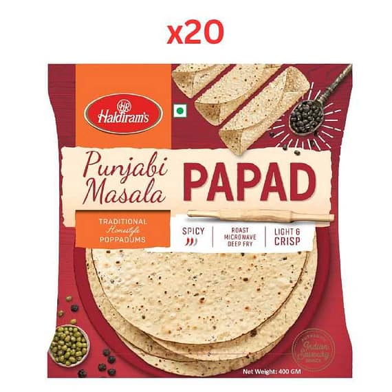 Haldirams Punjabi Masala Papad 400Gm (Pack Of 20) Confectionery "BAE" Charm Bracelet