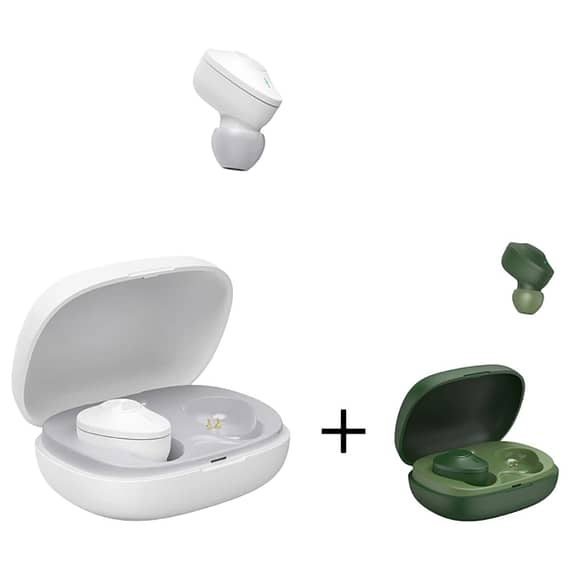 Hama 184162 Freedom Buddy True Wireless Earbuds White + 184166 Freedom Buddy True Wireless Earbuds Green Electronics "BAE" Charm Bracelet
