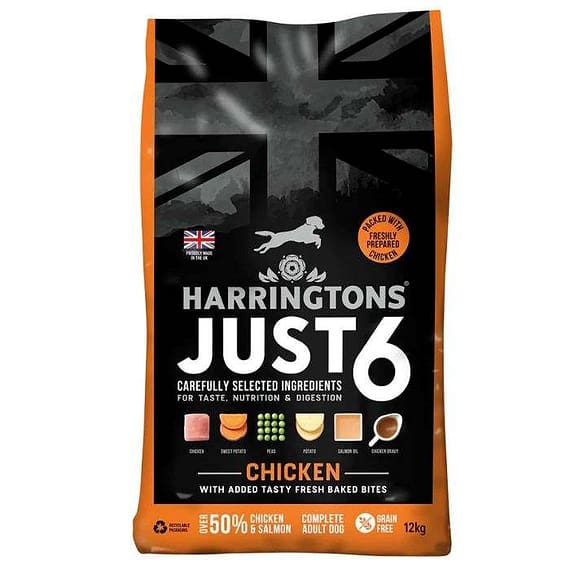 Harringtons Just 6 Chicken Grain Free Adult Dry Dog Food 12Kg Dog Food "BAE" Charm Bracelet