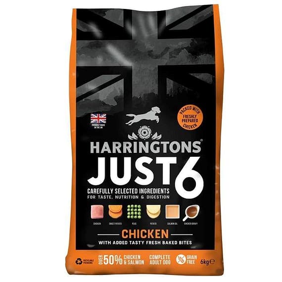 Harringtons Just 6 Chicken Grain Free Adult Dry Dog Food 6Kg Dog Food "BAE" Charm Bracelet