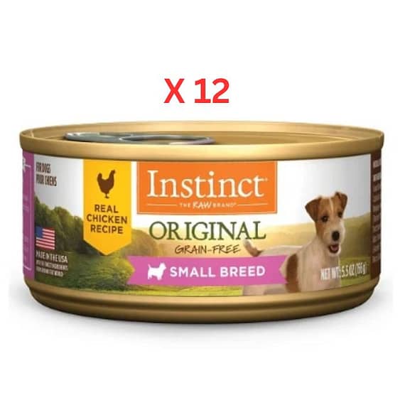 Instinct Original Small Breed Chicken Dog Wet Food Box 12X156G Dog Food "BAE" Charm Bracelet