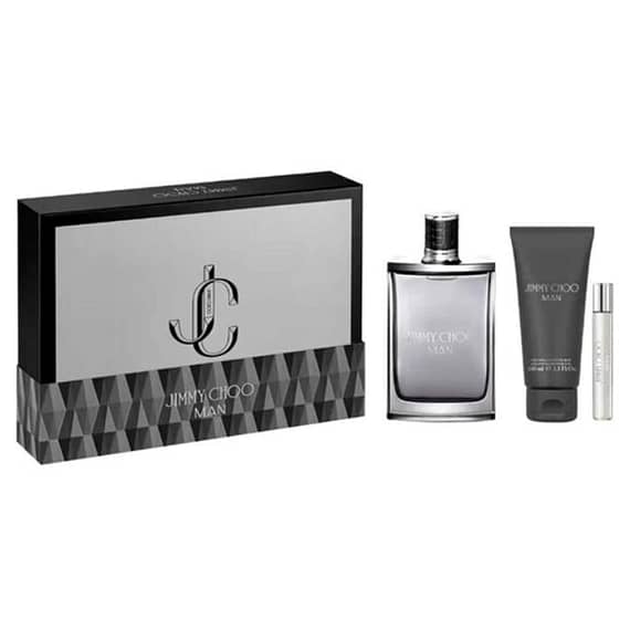 Jimmy Choo Man 3Pcs (M) Edt 100Ml + Edt 7.5Ml + Sg 100Ml Gift Set Gift Sets "BAE" Charm Bracelet