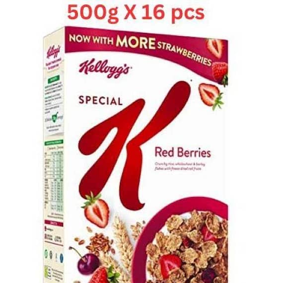 Kellogg's Special K Red Berries Gbr (Pack Of 16 X 500g) Confectionery "BAE" Charm Bracelet