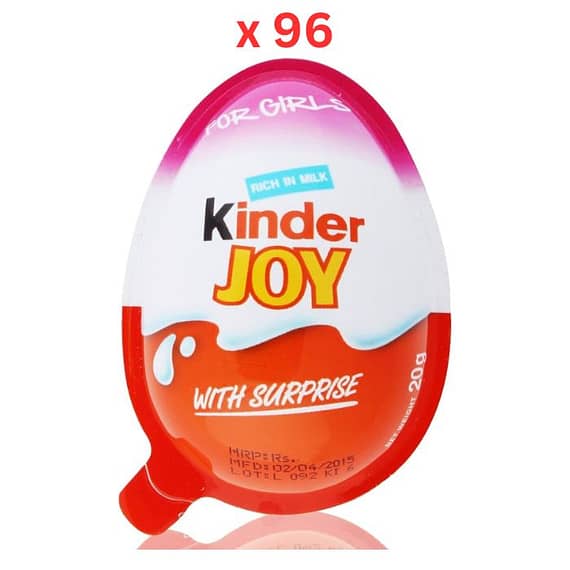Kinder Joy Girl 20g, Box Of 96pcs Confectionery "BAE" Charm Bracelet