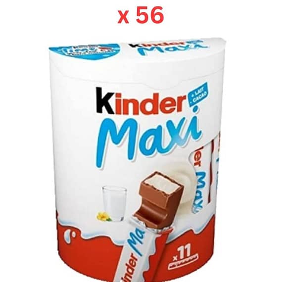 Kinder Maxi 231G, Box Of 56Pcs Confectionery "BAE" Charm Bracelet