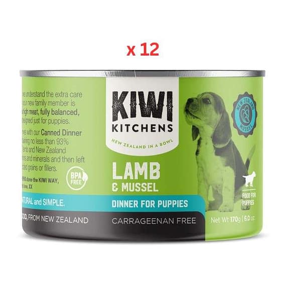 Kiwi Kitchens Grass Fed Lamb & Mussel Dinner Canned Wet Puppy Food 170G (Pack Of 12) Dog Food "BAE" Charm Bracelet