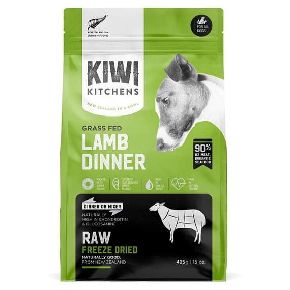 Kiwi Kitchens Raw Freeze Dried Grass Fed Lamb Dinner Dry Dog Food 425G Dog Food "BAE" Charm Bracelet