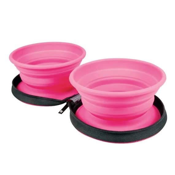 Kiwi Walker Travel Double Dog Bowl – Pink 16X4X16Cm Dogs Accessories "BAE" Charm Bracelet