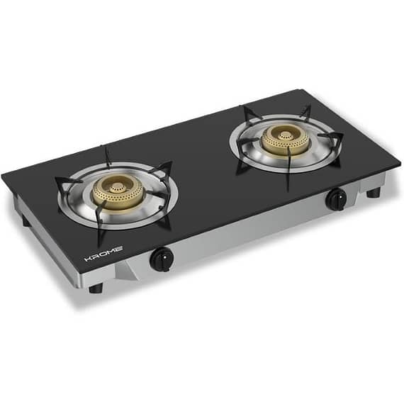 Krome Gas Stove 2 Burner Cast Iron, Double Brass Burners, KR-GGFC2070 Gas & Stove "BAE" Charm Bracelet