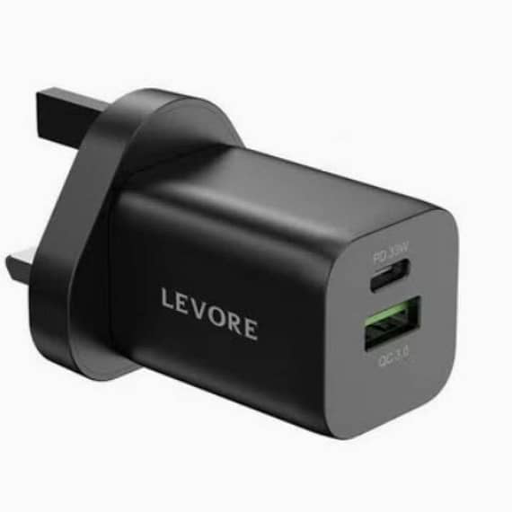 Levore Wall Charger power delivery PD 2 ports 33W-(Black)-(LGW121-BK) Electronics "BAE" Charm Bracelet