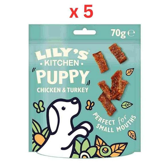 Lily'S Kitchen Chicken & Turkey Nibbles Puppy Treats – 70G (Pack Of 5) Dogs Treats "BAE" Charm Bracelet
