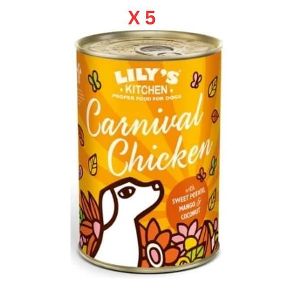 Lily's Kitchen Dog Carnival Chicken Wet Food 400G Pack Of 5 Dog Food "BAE" Charm Bracelet