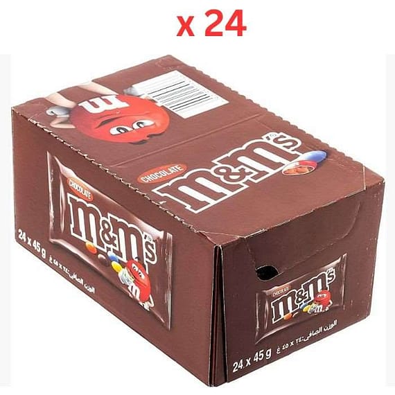 M&M's Milk Chocolate 45g x 24 Carton Confectionery "BAE" Charm Bracelet