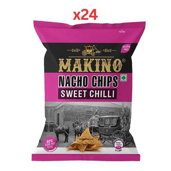 Makino Nacho Chips Sweet Chilli 60g (Pack Of 24) Confectionery "BAE" Charm Bracelet
