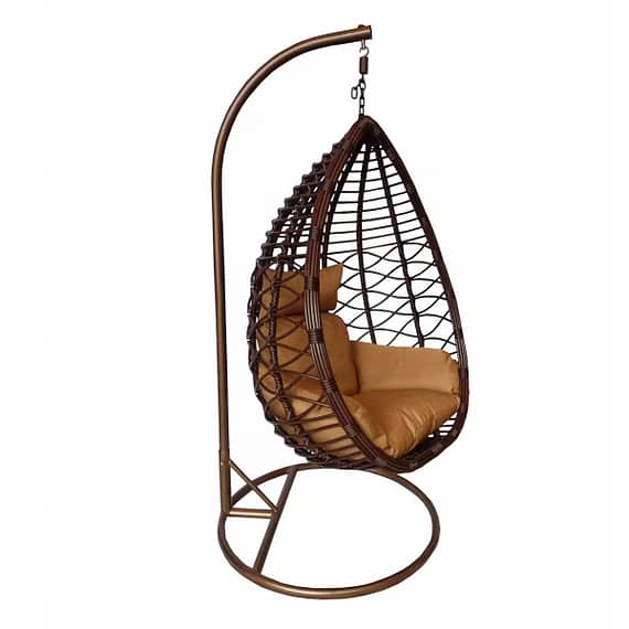 Maple Leaf Hanging Swing Chair with Cushion Brown Household "BAE" Charm Bracelet