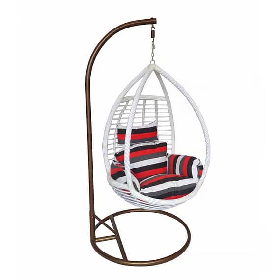 Maple Leaf Hanging Swing Chair with Cushion White Household "BAE" Charm Bracelet
