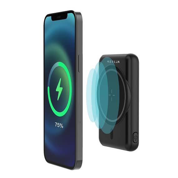 Merlin Bolt Max Wireless Power Bank 5000 mAh, Black (UAE Delivery Only) Electronics "BAE" Charm Bracelet