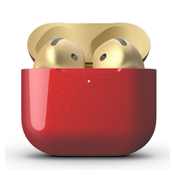 Merlin Craft Customized Apple Airpods 4 ANC Combo Red Gold Apple Products "BAE" Charm Bracelet