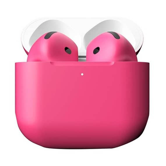 Merlin Craft Customized Apple Airpods 4 ANC Neon Pink Apple Products "BAE" Charm Bracelet