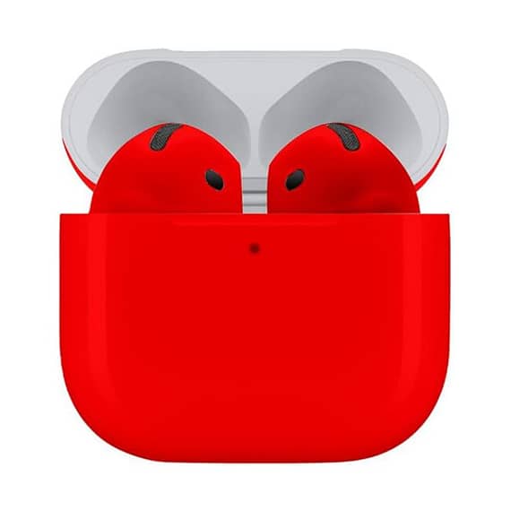 Merlin Craft Customized Apple Airpods 4 ANC Red Glossy Apple Products "BAE" Charm Bracelet