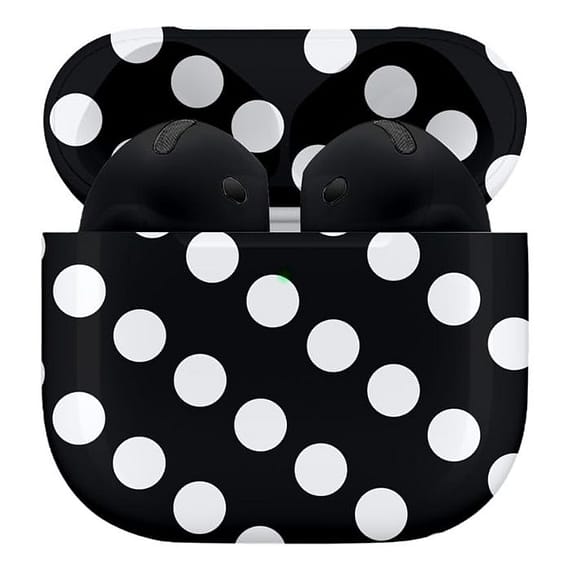 Merlin Craft Customized Apple Airpods 4 Black Polka Apple Products "BAE" Charm Bracelet