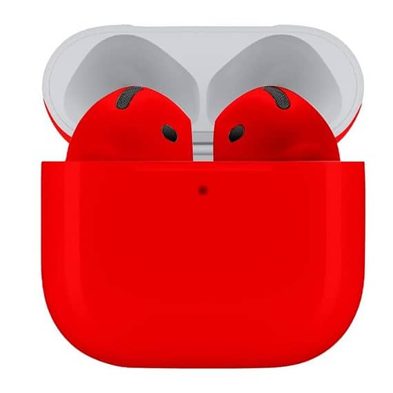 Merlin Craft Customized Apple Airpods 4 Red Glossy Apple Products "BAE" Charm Bracelet