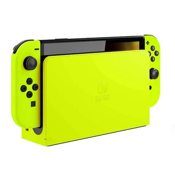 Merlin Craft Customized Nintendo Switch Oled Neon Yellow Edition Consoles "BAE" Charm Bracelet