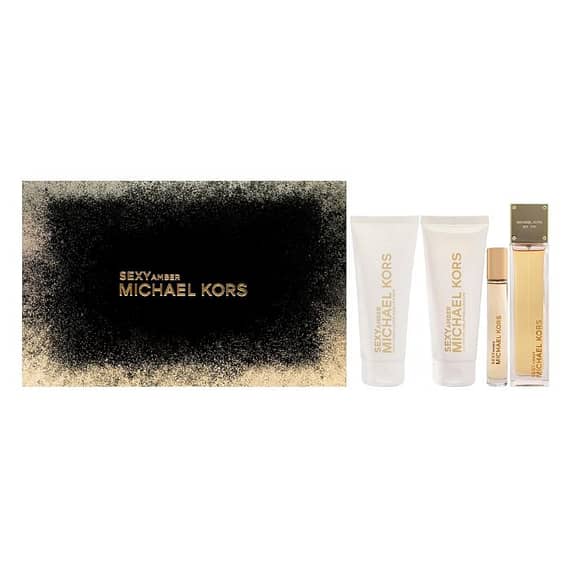 Michael Kors Sexy Amber 4Pcs (W) Edp 100Ml + Sg 100Ml + Bl 100Ml + Edp 10Ml Set Gift Sets "BAE" Charm Bracelet