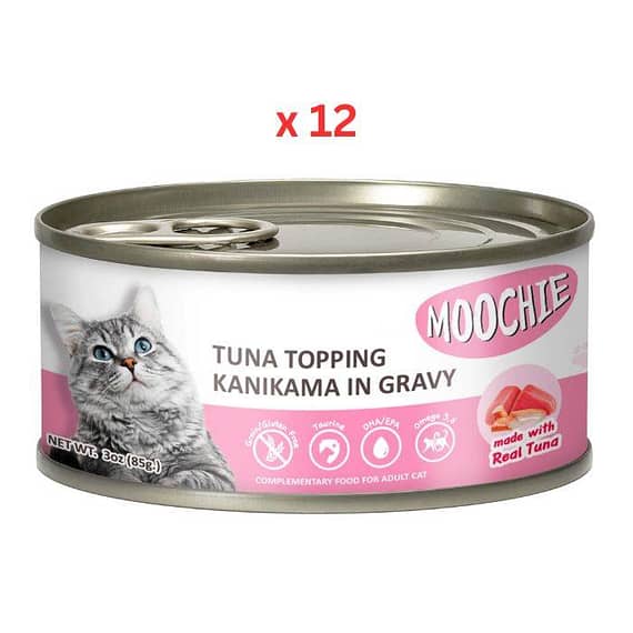 Moochie Adult Tuna Topping Kanikama 85G Can (Pack Of 12) Cat Food "BAE" Charm Bracelet