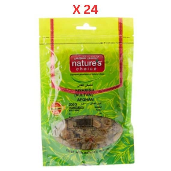 Natures Choice Kishmish Sultan Afghan – 200 gm Pack Of 24 (UAE Delivery Only) Dates & Dry Fruits "BAE" Charm Bracelet