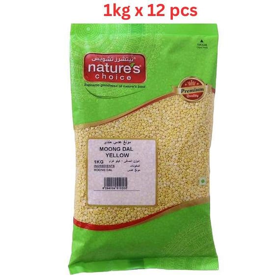Natures Choice Moong Dal Yellow, 1 kg Pack Of 12 (UAE Delivery Only) Grocery "BAE" Charm Bracelet