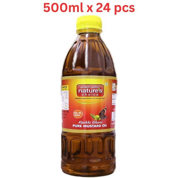 Natures Choice Mustard Oil 500 ml Bottle Pack Of 24 (UAE Delivery Only) Food Cupboard "BAE" Charm Bracelet
