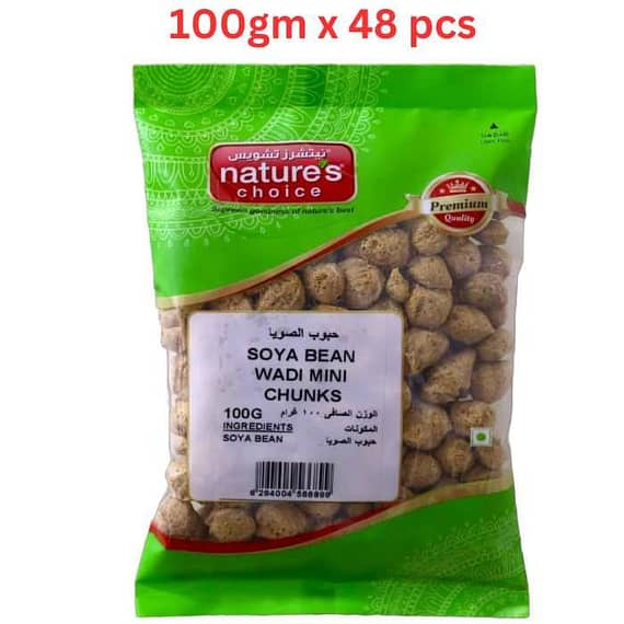 Natures Choice Soya Bean Wadi Mini Chunks 100g Pack Of 48 (UAE Delivery Only) Grocery "BAE" Charm Bracelet