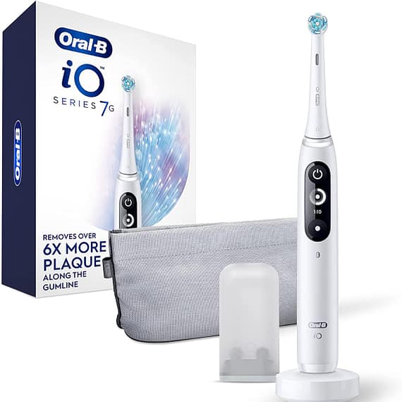 Oral-B iO Series 7G Electric Toothbrush with Brush Head, White Alabaster Grocery "BAE" Charm Bracelet