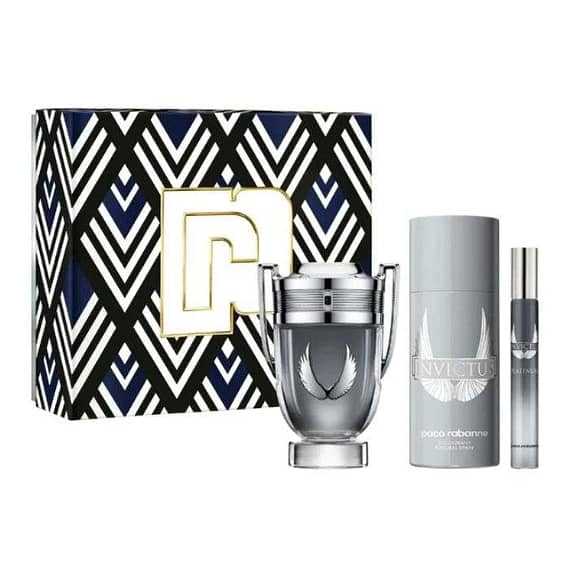 Paco Rabanne Invictus Platinum 3Pcs (M) Edp 100Ml + 150Ml Deo Spray + Edp 10Ml Travel Spray Set Gift Sets "BAE" Charm Bracelet