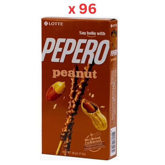 Pepero Peanut 36g, Box Of 96pcs Confectionery "BAE" Charm Bracelet