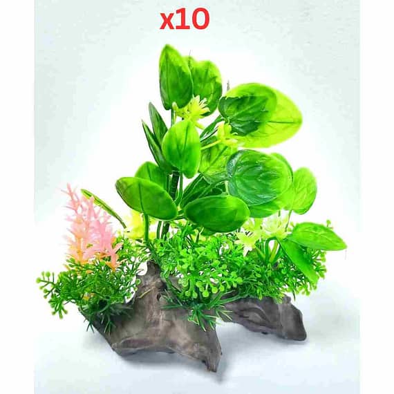 Pets Club Aquarium Plastic Plant – K408-W15xH13 Cm(Sold By 2Pcs/Pack) (Pack of 10) Fish Accessories "BAE" Charm Bracelet