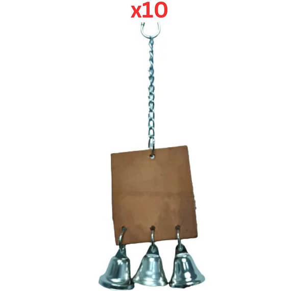 Pets Club Leather Bird Toy With Bell H-25 Cm, W 8 Cm (Pack of 10) Pet Supplies "BAE" Charm Bracelet