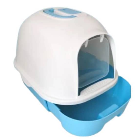 Pets Club Semi-automatic Hooded Cat Litter Box With Handle Detachable Flip Cat Litter Boxes – 53X41X41cm – Blue Color Litter & Housetraining "BAE" Charm Bracelet