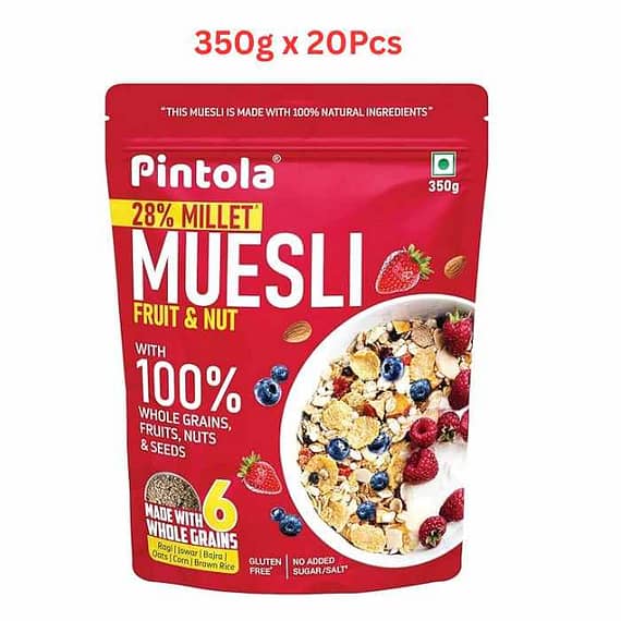 Pintola Muesli Fruit And Nut 350g (Pack Of 20) Confectionery "BAE" Charm Bracelet