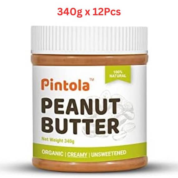 Pintola Peanut Butter – Organic Creamy (Unsweetened) 340g (Pack Of 12) Grocery "BAE" Charm Bracelet