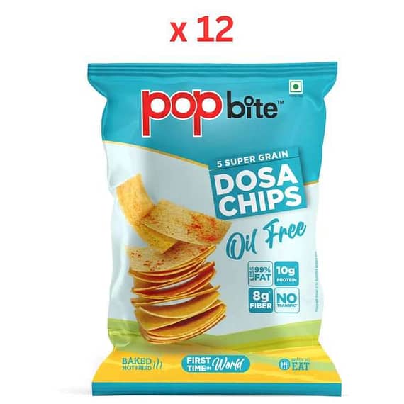 Popbite Dosa Chips Oil Free 90 Gm Pack Of 12 Grocery "BAE" Charm Bracelet