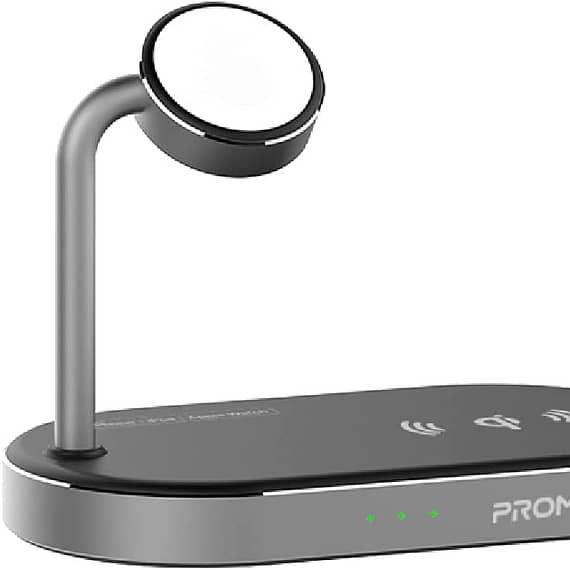 Promate Aluminum Wireless Charger Stand, WAVEPOWER.UK-GR Charging Station "BAE" Charm Bracelet