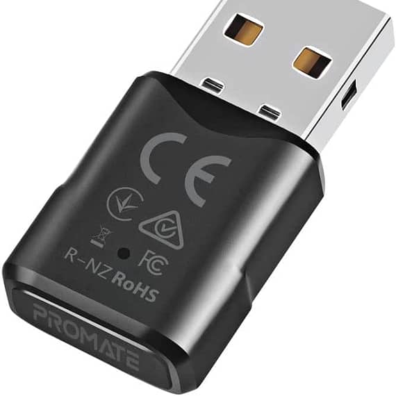 Promate USB Bluetooth Adapter, Universal Transmitter Bluetooth 5.0 HD Audio Dongle with Multi-Point Pairing, Plug and Play, Low Power Consumption and Compact Design for Laptop, PC, CPU, TV, BlueLink Computer Accessories "BAE" Charm Bracelet