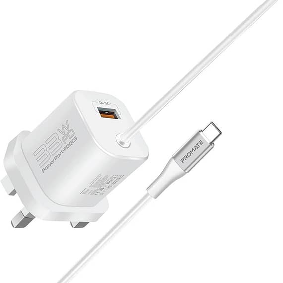 Promate USB-C Charger, POWERPORT-PDQC3.UK-WT Chargers & Power Supplies "BAE" Charm Bracelet